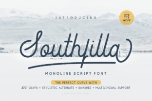 Southfilla Script: Elegant Monoline Typeface for Editorial Design